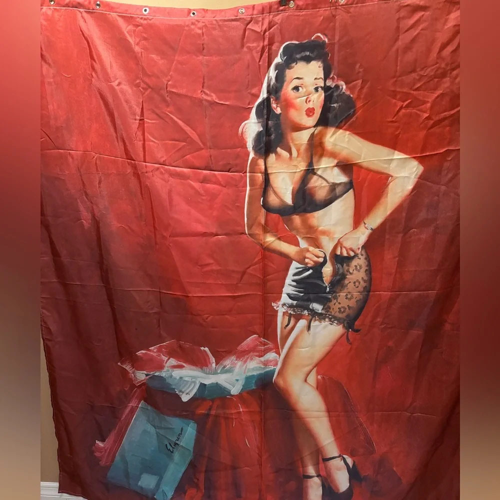 Gil Elvgren's Calendar Pinups Going to Waist Vintage Style Pin-Up Shower Curtain